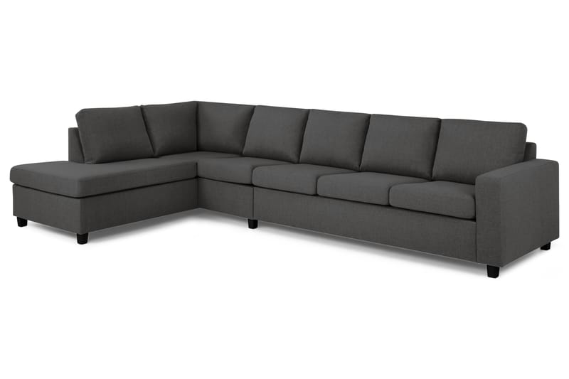 Crazy 5-seters Venstrevendt L-formet Sjeselongsofa i Stoff - Mørk grå - Møbler - Sofaer - Sofa med sjeselong