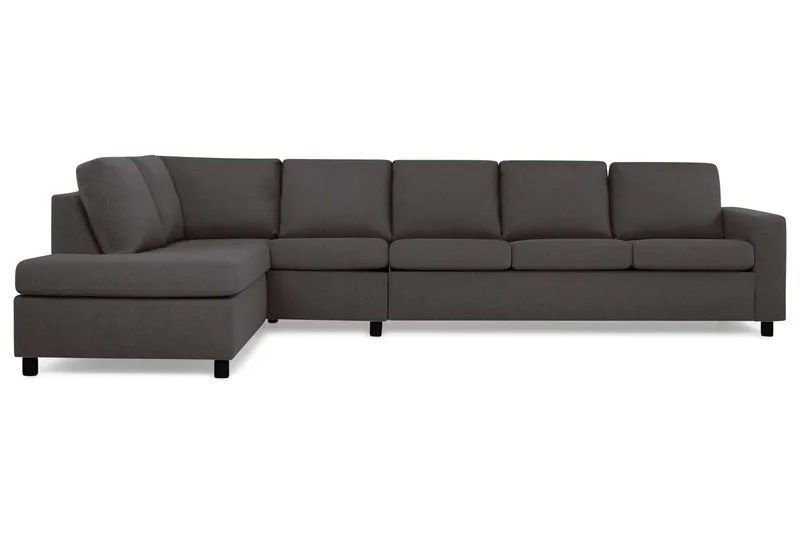 Crazy 5-seters Venstrevendt L-formet Sjeselongsofa i Stoff - Mørk grå - Møbler - Sofaer - Sofa med sjeselong - 4 seters sofa med divan