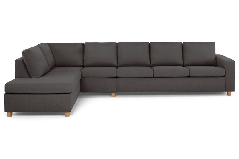 Crazy 5-seters Venstrevendt L-formet Sjeselongsofa i Stoff - Mørk grå - Møbler - Sofaer - Sofa med sjeselong