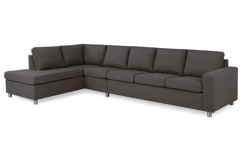 Crazy 5-seters Venstrevendt L-formet Sjeselongsofa i Stoff - Mørk grå - Møbler - Sofaer - Sofa med sjeselong - 4 seters sofa med divan