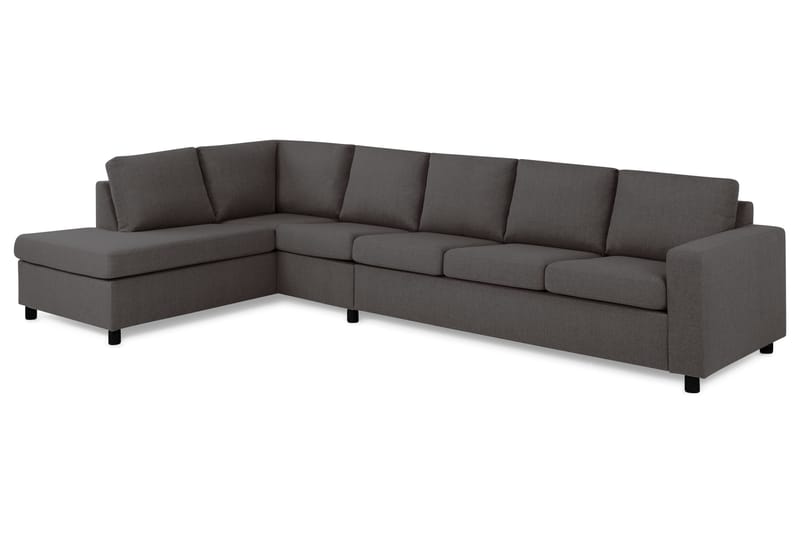 Crazy 5-seters Venstrevendt L-formet Sjeselongsofa i Stoff - Mørk grå - Møbler - Sofaer - Sofa med sjeselong