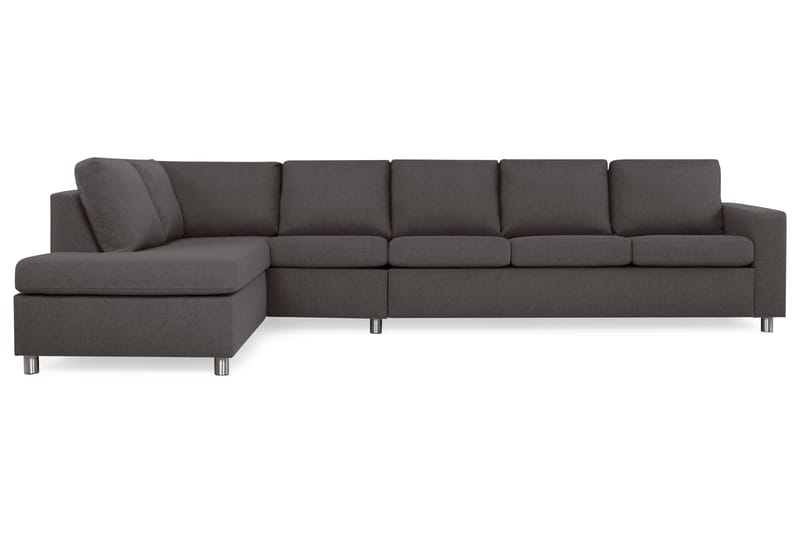 Crazy 5-seters Venstrevendt L-formet Sjeselongsofa i Stoff - Mørk grå - Møbler - Sofaer - Sofa med sjeselong