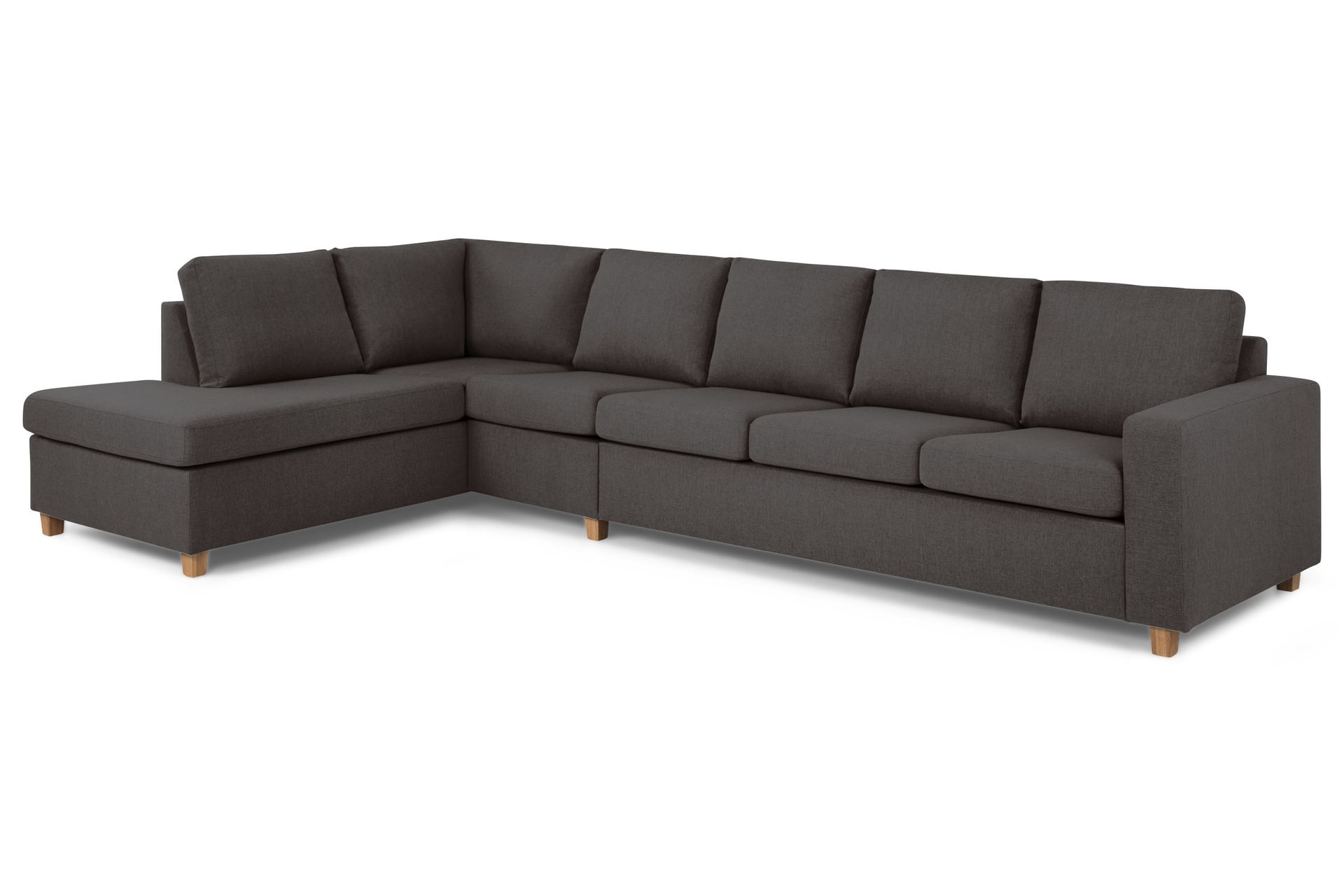 Crazy 5-seters Venstrevendt L-formet Sjeselongsofa i Stoff - Mørk grå - Møbler - Sofaer - Sofa med sjeselong