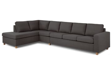 Crazy 5-seters Venstrevendt L-formet Sjeselongsofa i Stoff - Mørk grå - Møbler - Sofaer - Sofa med sjeselong