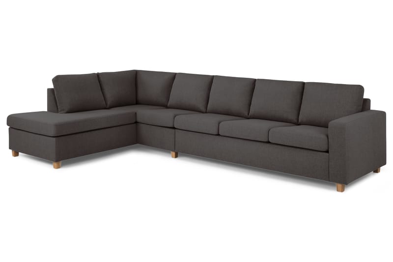 Crazy 5-seters Venstrevendt L-formet Sjeselongsofa i Stoff - Mørk grå - Møbler - Sofaer - Sofa med sjeselong