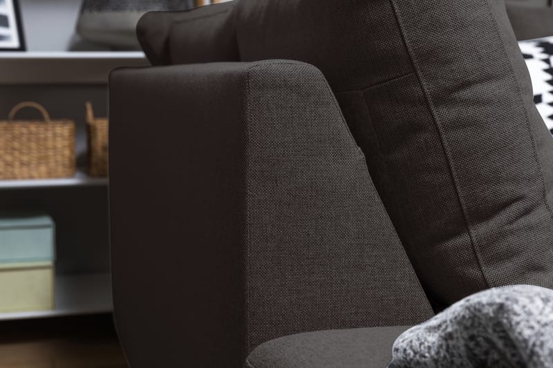 Crazy 5-seters Venstrevendt L-formet Sjeselongsofa i Stoff - Mørk grå - Møbler - Sofaer - Sofa med sjeselong