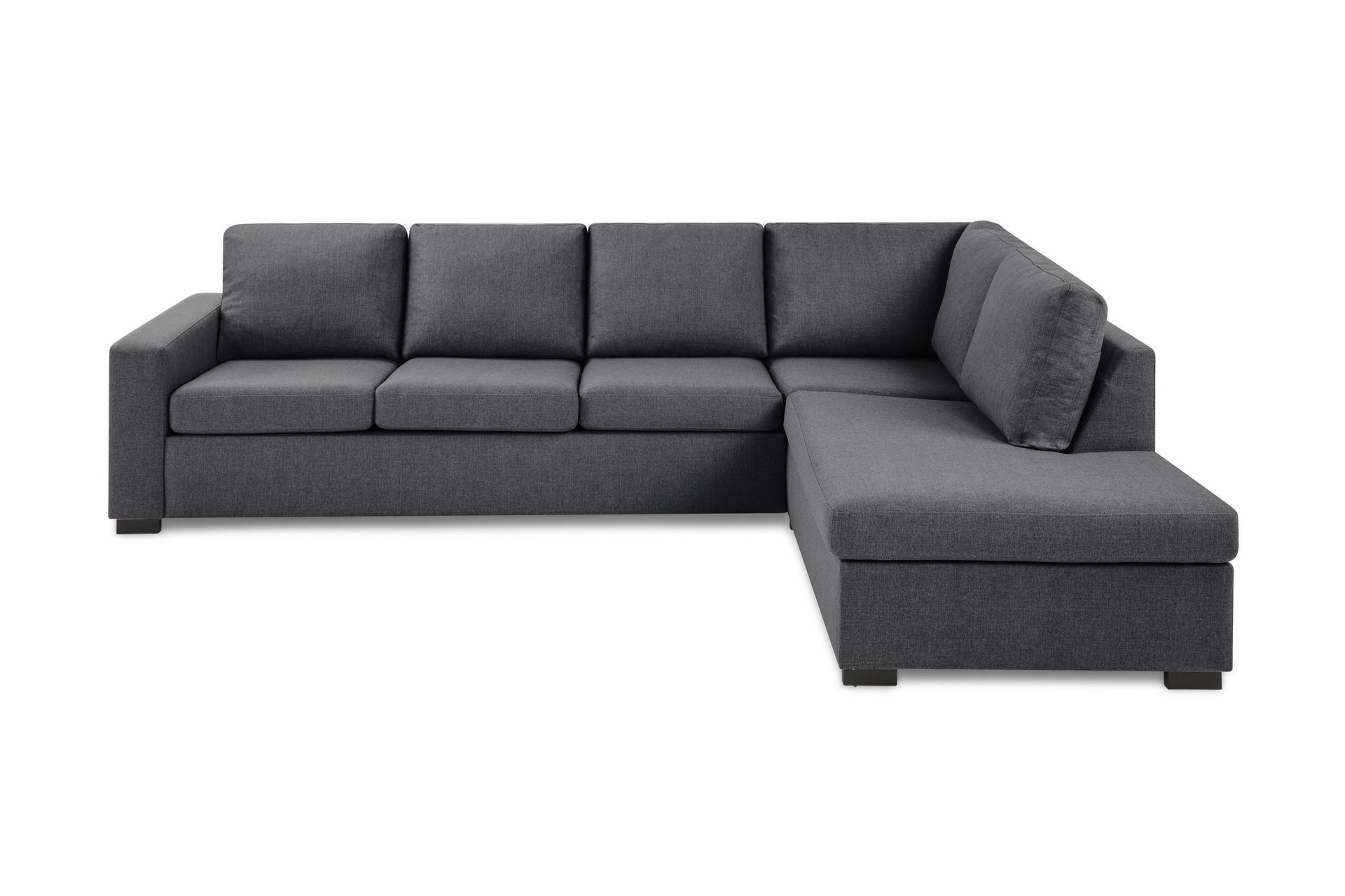 Crazy Limited Edition 4-seters Høyrevendt L-formet Sjeselongsofa i Stoff - Mørkegrå