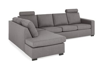 Crazy Limited Edition 4-seters Venstrevendt L-formet Dyp Sjeselongsofa i Stoff - Grå - Møbler - Sofaer - Sofa med sjeselong - 4 seters sofa med divan