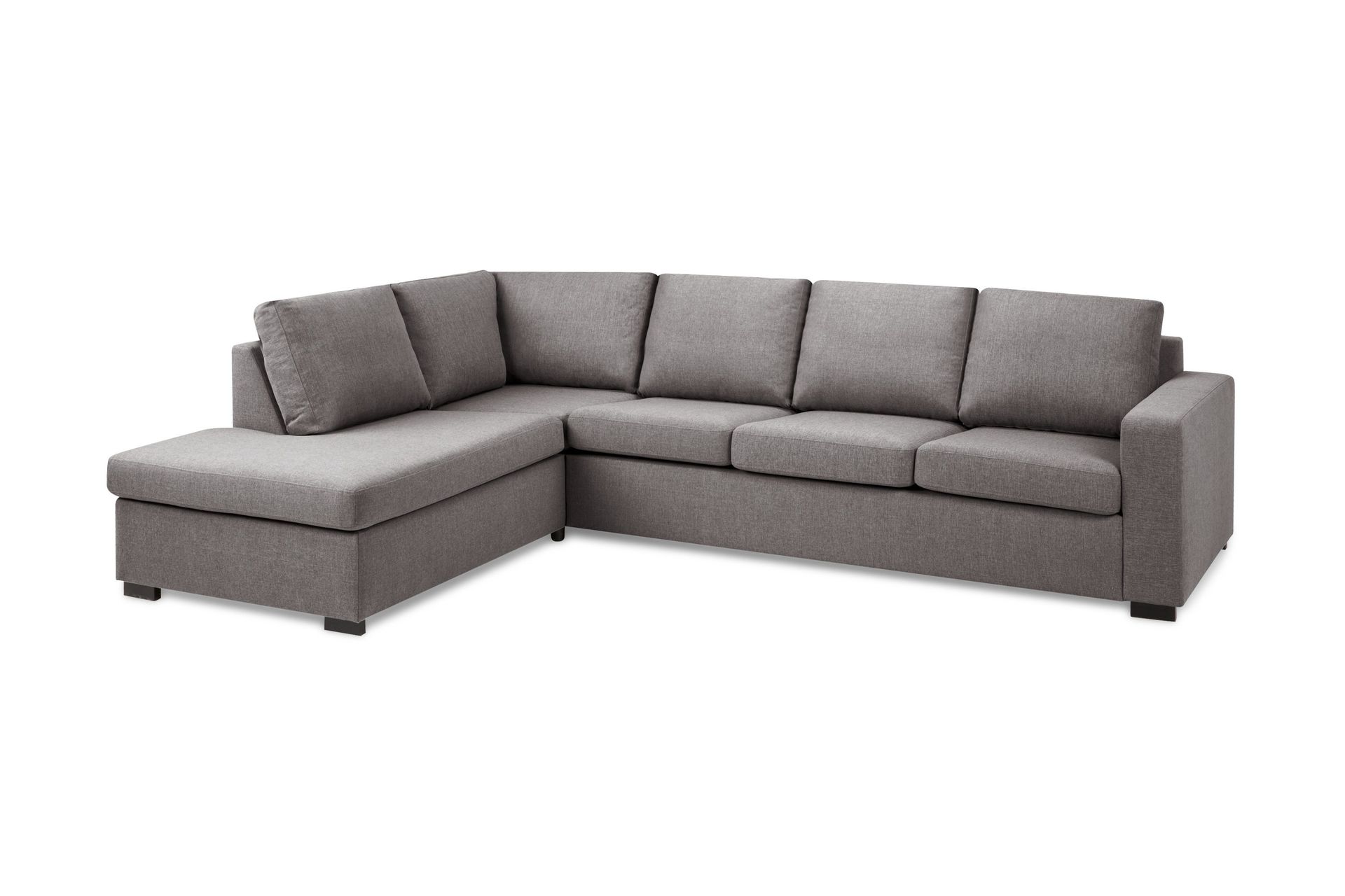 Crazy Limited Edition 4-seters Venstrevendt L-formet Dyp Sjeselongsofa i Stoff - Grå