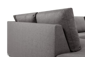 Crazy Limited Edition 4-seters Venstrevendt L-formet Dyp Sjeselongsofa i Stoff - Grå - Møbler - Sofaer - Sofa med sjeselong - 4 seters sofa med divan