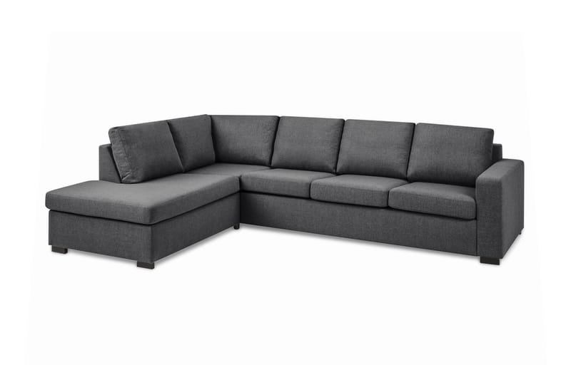 Crazy Limited Edition 4-seters Venstrevendt L-formet Sjeselongsofa i Stoff - Mørk grå - Møbler - Sofaer - Sofa med sjeselong