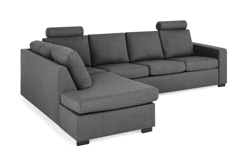 Crazy Limited Edition 4-seters Venstrevendt L-formet Sjeselongsofa i Stoff - Mørk grå - Møbler - Sofaer - Sofa med sjeselong