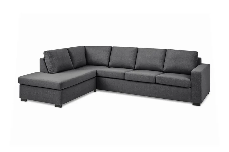 Crazy Limited Edition 4-seters Venstrevendt L-formet Sjeselongsofa i Stoff - Mørkegrå - Møbler - Sofaer - Sofa med sjeselong