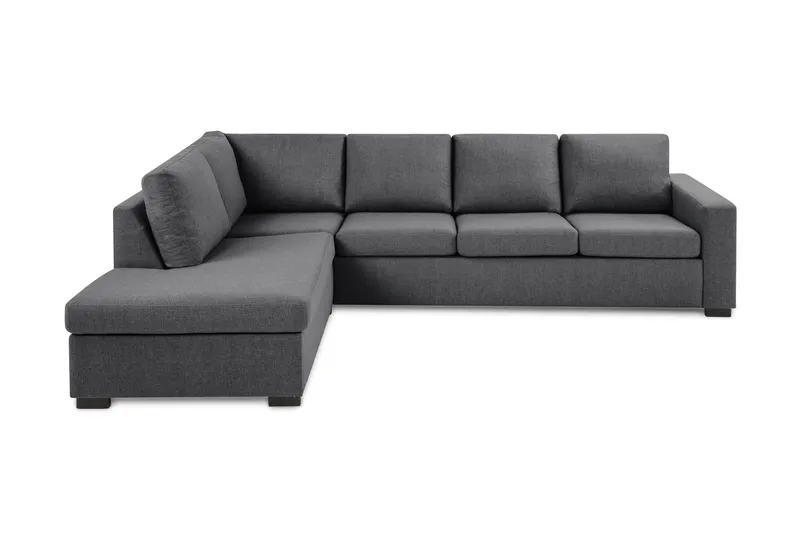 Crazy Limited Edition 4-seters Venstrevendt L-formet Sjeselongsofa i Stoff, Mørkegrå