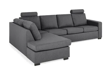Crazy Limited Edition 4-seters Venstrevendt L-formet Sjeselongsofa i Stoff - Mørkegrå - Møbler - Sofaer - Sofa med sjeselong