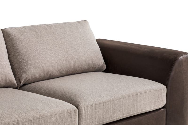 Cuba 3-seters Sjeselong Venstre - Brun/Beige - Sofa med sjeselong - 3 seters sofa med divan