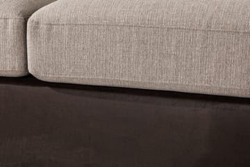 Cuba 4-seters Høyrevendt L-formet Sjeselongsofa i Kunstlær/Stoff - Brun / Beige - Møbler - Sofaer - Sofa med sjeselong