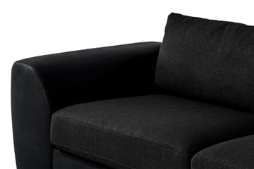 Cuba 4-seters Høyrevendt L-formet Sjeselongsofa i Kunstlær/Stoff - Grå / Svart - Møbler - Sofaer - Sofa med sjeselong