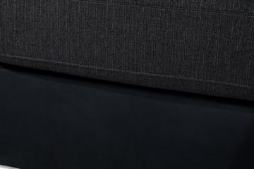 Cuba 4-seters Høyrevendt L-formet Sjeselongsofa i Kunstlær/Stoff inkl. Pynteputer - Svart / Grå - Møbler - Sofaer - Sofa med sjeselong