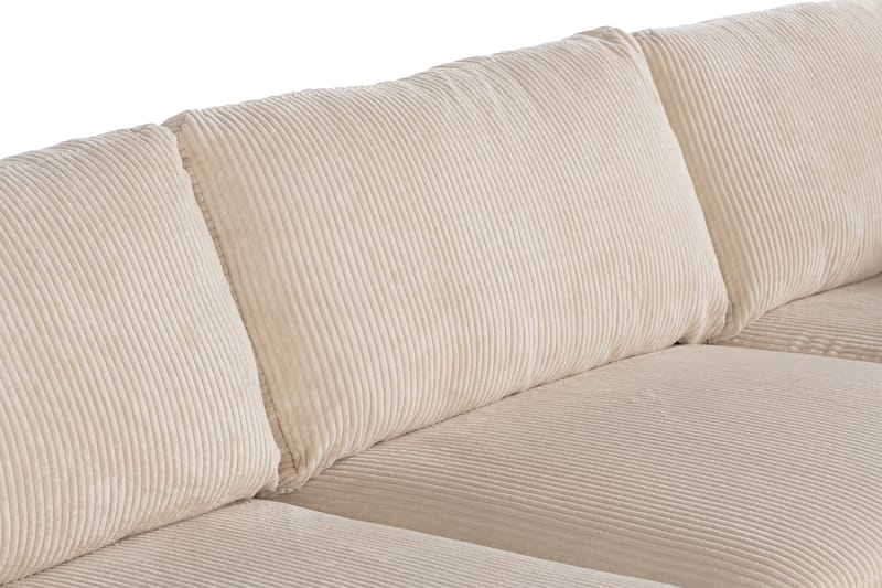 Cuba 4-seters Høyrevendt L-formet Sjeselongsofa i Manchester/Kunstlær - Brun / Beige - Møbler - Sofaer - Sofa med sjeselong