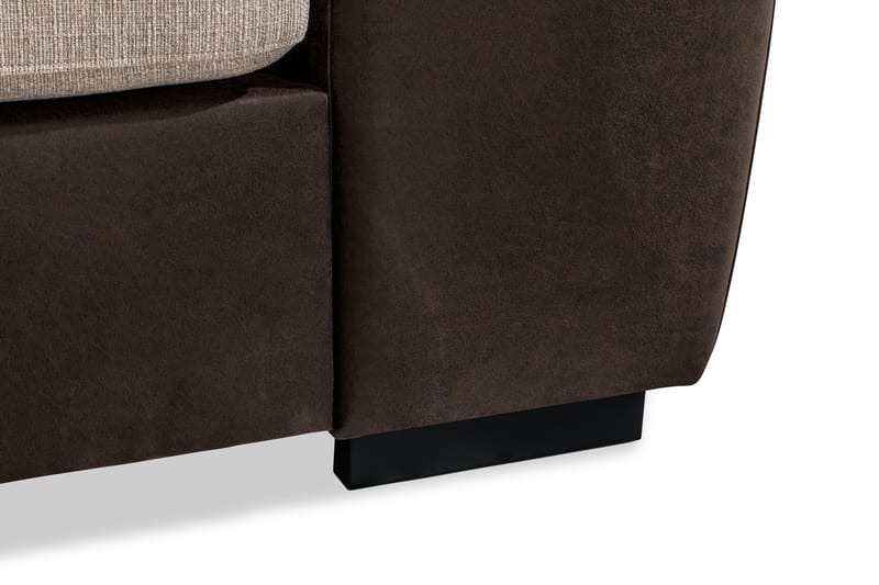 Cuba 4-seters Venstrevendt L-formet Sjeselongsofa i Kunstlær/Stoff - Brun / Beige - Møbler - Sofaer - Sofa med sjeselong