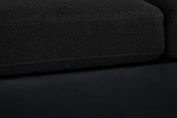 Cuba 4-seters Venstrevendt L-formet Sjeselongsofa i Kunstlær/Stoff - Grå / Svart - Møbler - Sofaer - Sofa med sjeselong