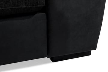 Cuba 4-seters Venstrevendt L-formet Sjeselongsofa i Kunstlær/Stoff - Grå / Svart - Møbler - Sofaer - Sofa med sjeselong
