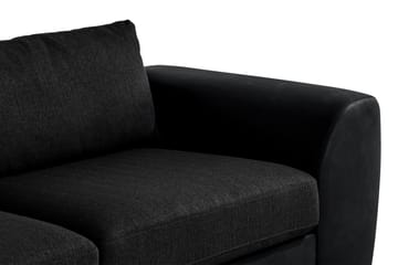 Cuba 4-seters Venstrevendt L-formet Sjeselongsofa i Kunstlær/Stoff - Grå / Svart - Møbler - Sofaer - Sofa med sjeselong