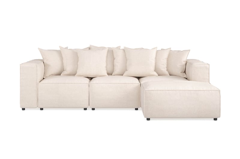 Cubo 4-seters Dyp Modulsofa med Divan i Stoff - Beige - Møbler - Sofaer - Sofa med sjeselong