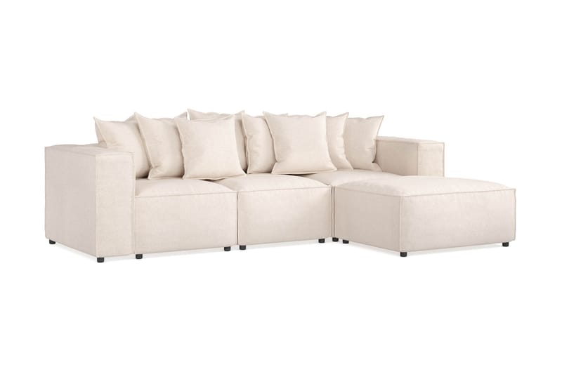 Cubo 4-seters Dyp Modulsofa med Divan i Stoff - Beige - Møbler - Sofaer - Sofa med sjeselong