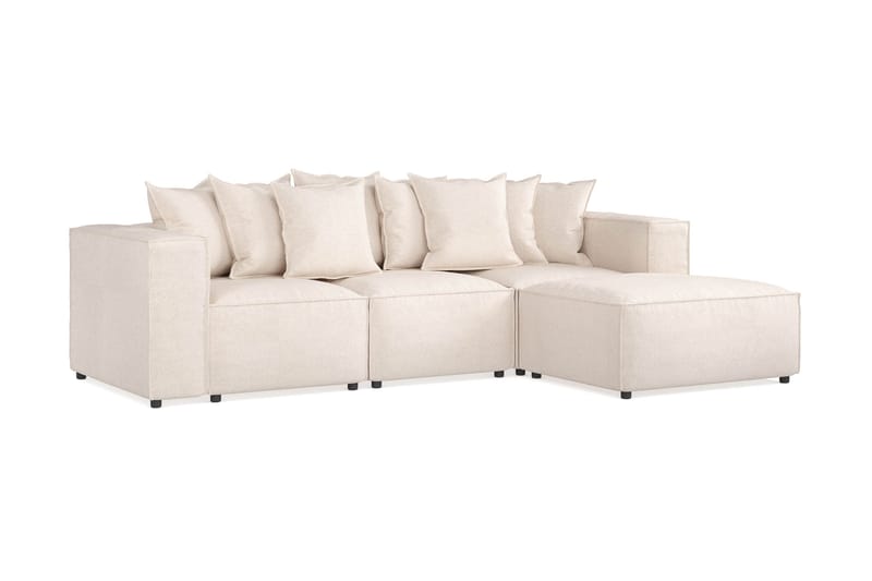 Cubo 4-seters Dyp Modulsofa med Divan i Stoff - Beige - Møbler - Sofaer - Sofa med sjeselong - 3 seters sofa med divan