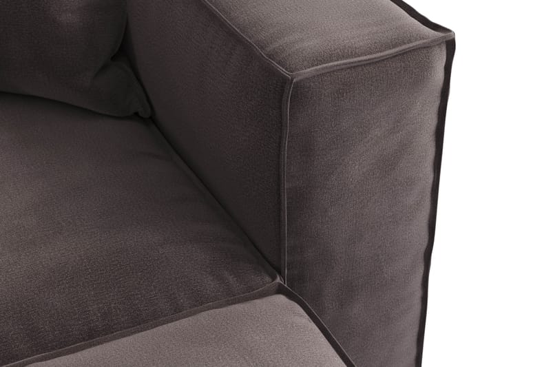 Cubo 4-seters L-formet Dyp Modulsofa med Divan i Fløyel - Mørk grå - Møbler - Sofaer - Sofa med sjeselong