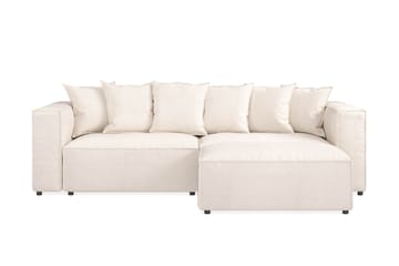 Cubo 4-seters L-formet Dyp Modulsofa med Divan i Stoff - Beige - Møbler - Sofaer - Sofa med sjeselong
