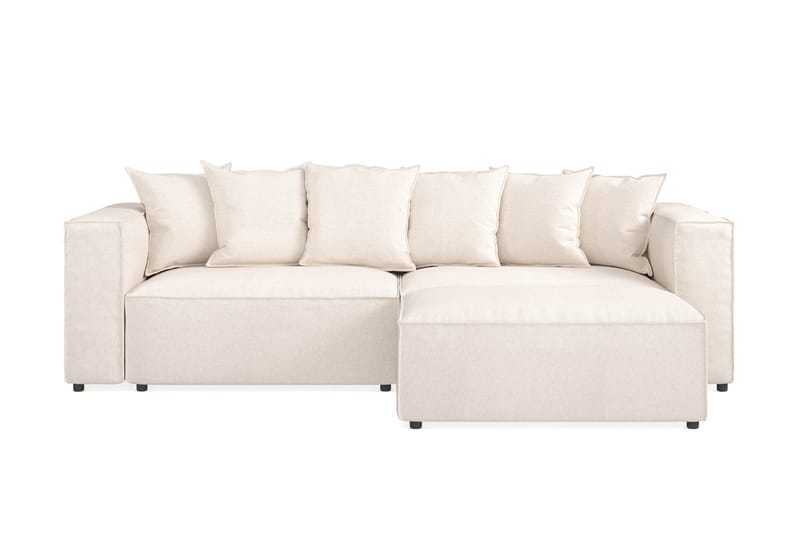 Cubo 4-seters L-formet Dyp Modulsofa med Divan i Stoff - Beige - Møbler - Sofaer - Sofa med sjeselong