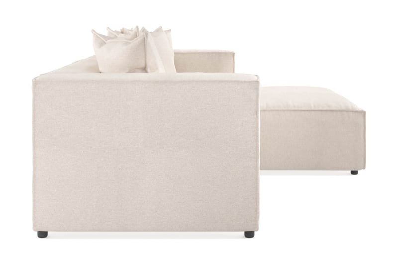 Cubo 4-seters L-formet Dyp Modulsofa med Divan i Stoff - Beige - Møbler - Sofaer - Sofa med sjeselong