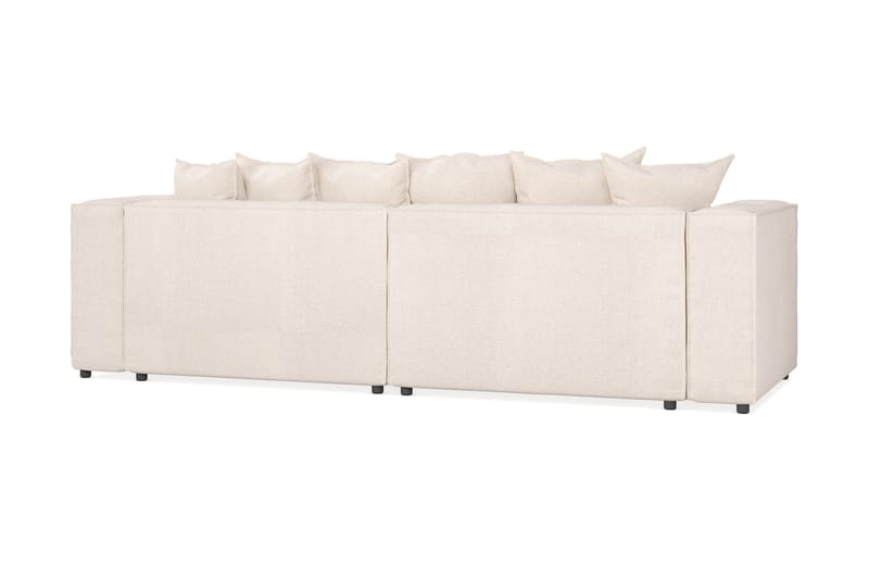 Cubo 4-seters L-formet Dyp Modulsofa med Divan i Stoff - Beige - Møbler - Sofaer - Sofa med sjeselong