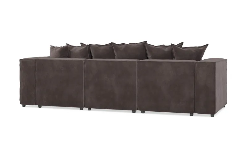 Cubo 4-seters Vendbar L-formet Dyp Modulsofa med Divan i Fløyel - Mørk grå - Møbler - Sofaer - Sofa med sjeselong - 3 seters sofa med divan