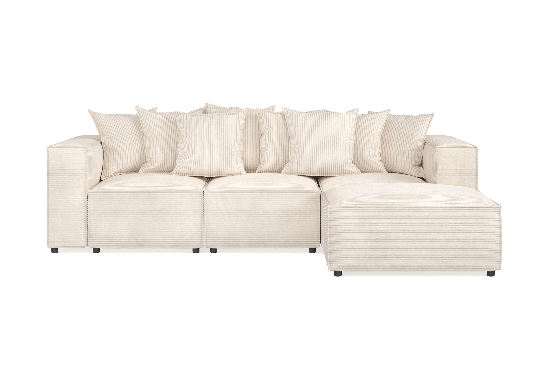 Cubo 4-seters Vendbar L-formet Dyp Modulsofa med Divan i Manchester - Beige - Møbler - Sofaer - Sofa med sjeselong