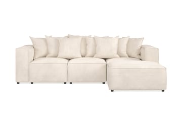 Cubo 4-seters Vendbar L-formet Dyp Modulsofa med Divan i Manchester - Beige - Møbler - Sofaer - Sofa med sjeselong
