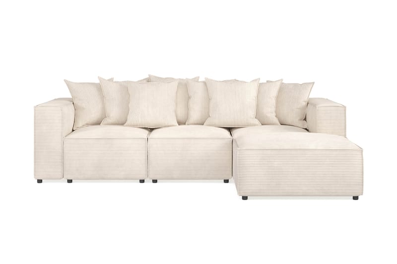 Cubo 4-seters Vendbar L-formet Dyp Modulsofa med Divan i Manchester - Beige - Møbler - Sofaer - Sofa med sjeselong