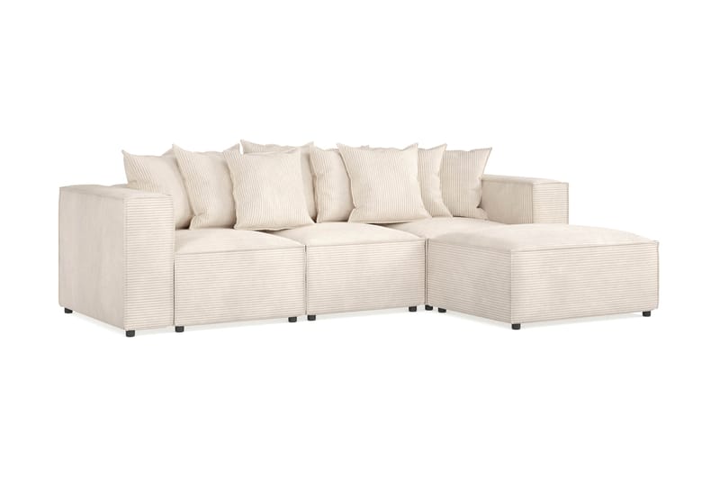 Cubo 4-seters Vendbar L-formet Dyp Modulsofa med Divan i Manchester - Beige - Møbler - Sofaer - Sofa med sjeselong