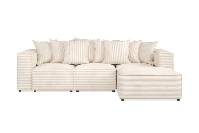 Cubo 4-seters Vendbar L-formet Dyp Modulsofa med Divan i Manchester, Beige