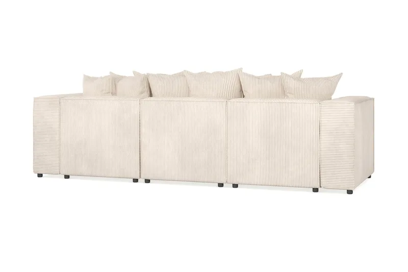 Cubo 4-seters Vendbar L-formet Dyp Modulsofa med Divan i Manchester - Beige - Møbler - Sofaer - Sofa med sjeselong - 3 seters sofa med divan