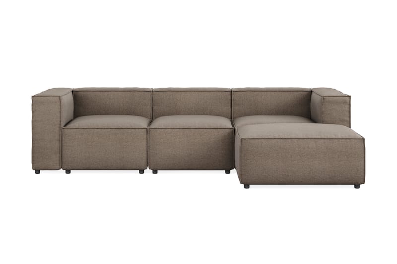 Cubo 4-seters Vendbar L-formet Dyp Modulsofa med Divan i Stoff - Grå - Møbler - Sofaer - Sofa med sjeselong