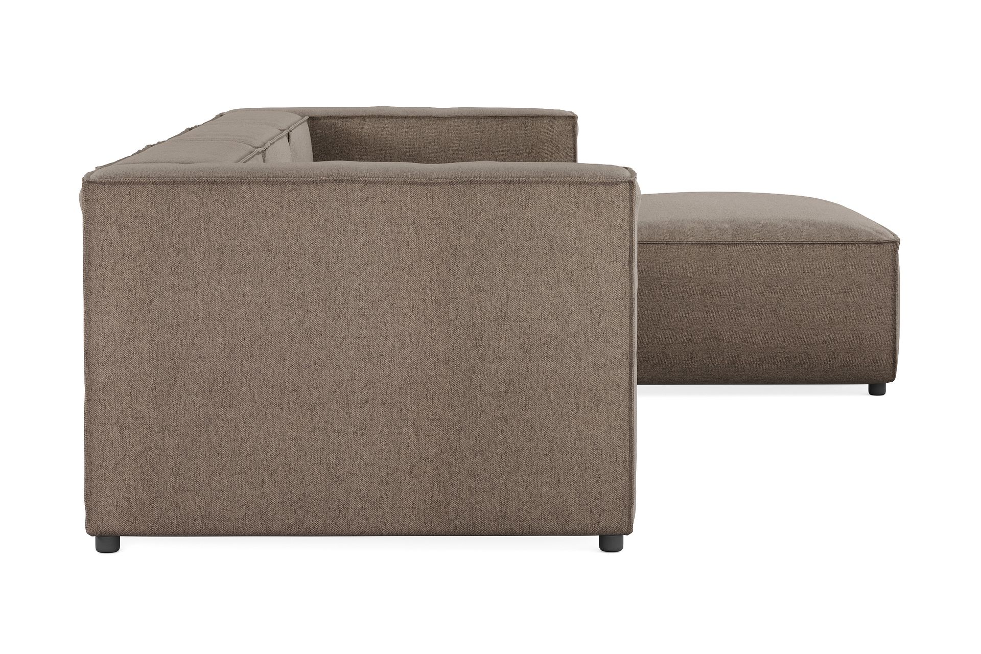 Cubo 4-seters Vendbar L-formet Dyp Modulsofa med Divan i Stoff - Grå - Møbler - Sofaer - Sofa med sjeselong