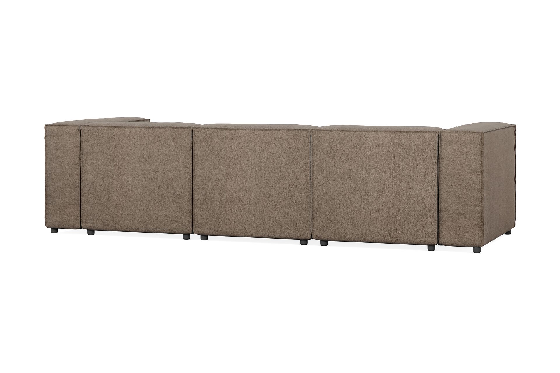 Cubo 4-seters Vendbar L-formet Dyp Modulsofa med Divan i Stoff - Grå - Møbler - Sofaer - Sofa med sjeselong
