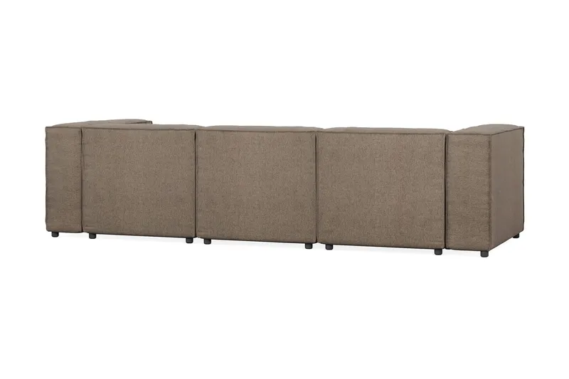 Cubo 4-seters Vendbar L-formet Dyp Modulsofa med Divan i Stoff - Grå - Møbler - Sofaer - Sofa med sjeselong - 3 seters sofa med divan
