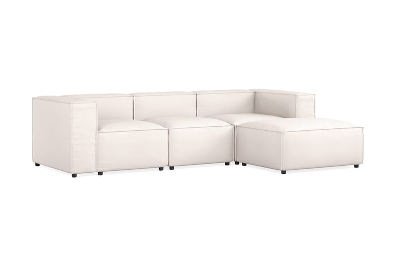 Cubo 4-seters Vendbar L-formet Dyp Modulsofa med Divan i Stoff - Hvit - Møbler - Sofaer - Sofa med sjeselong - 3 seters sofa med divan
