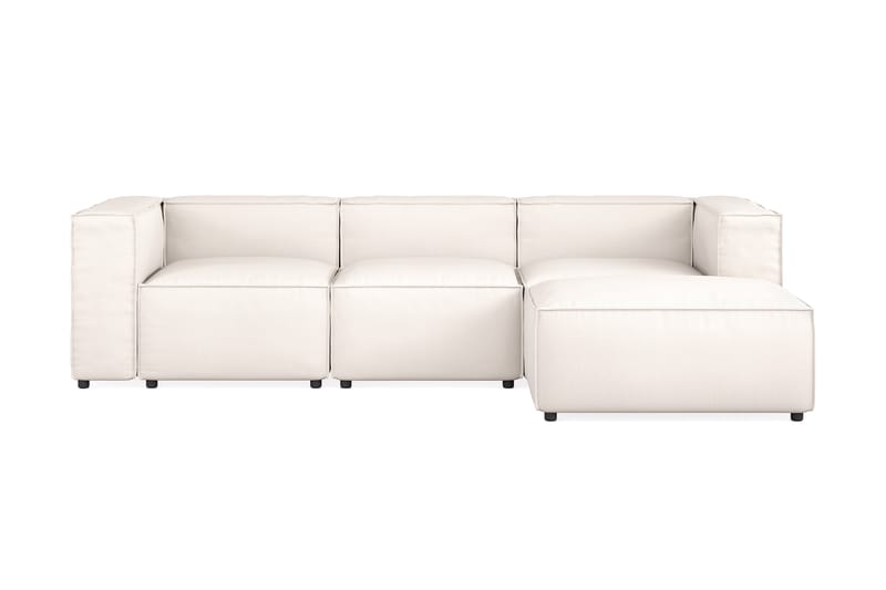 Cubo 4-seters Vendbar L-formet Dyp Modulsofa med Divan i Stoff - Hvit - Møbler - Sofaer - Sofa med sjeselong