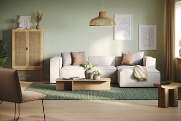 Cubo 4-seters Vendbar L-formet Dyp Modulsofa med Divan i Stoff - Hvit - Møbler - Sofaer - Sofa med sjeselong